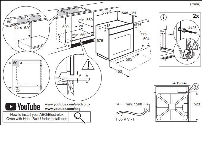 картинка Электрический духовой шкаф Aeg NBU5A21SB черный  