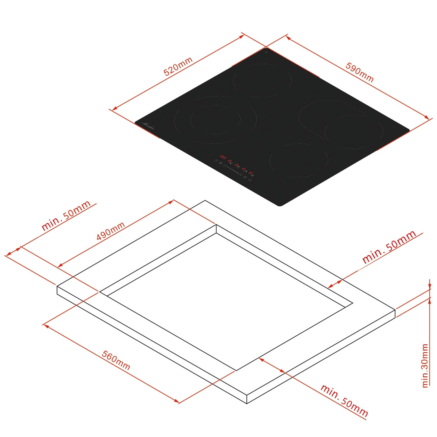 картинка Электрическая варочная панель Monsher MHE 6013 