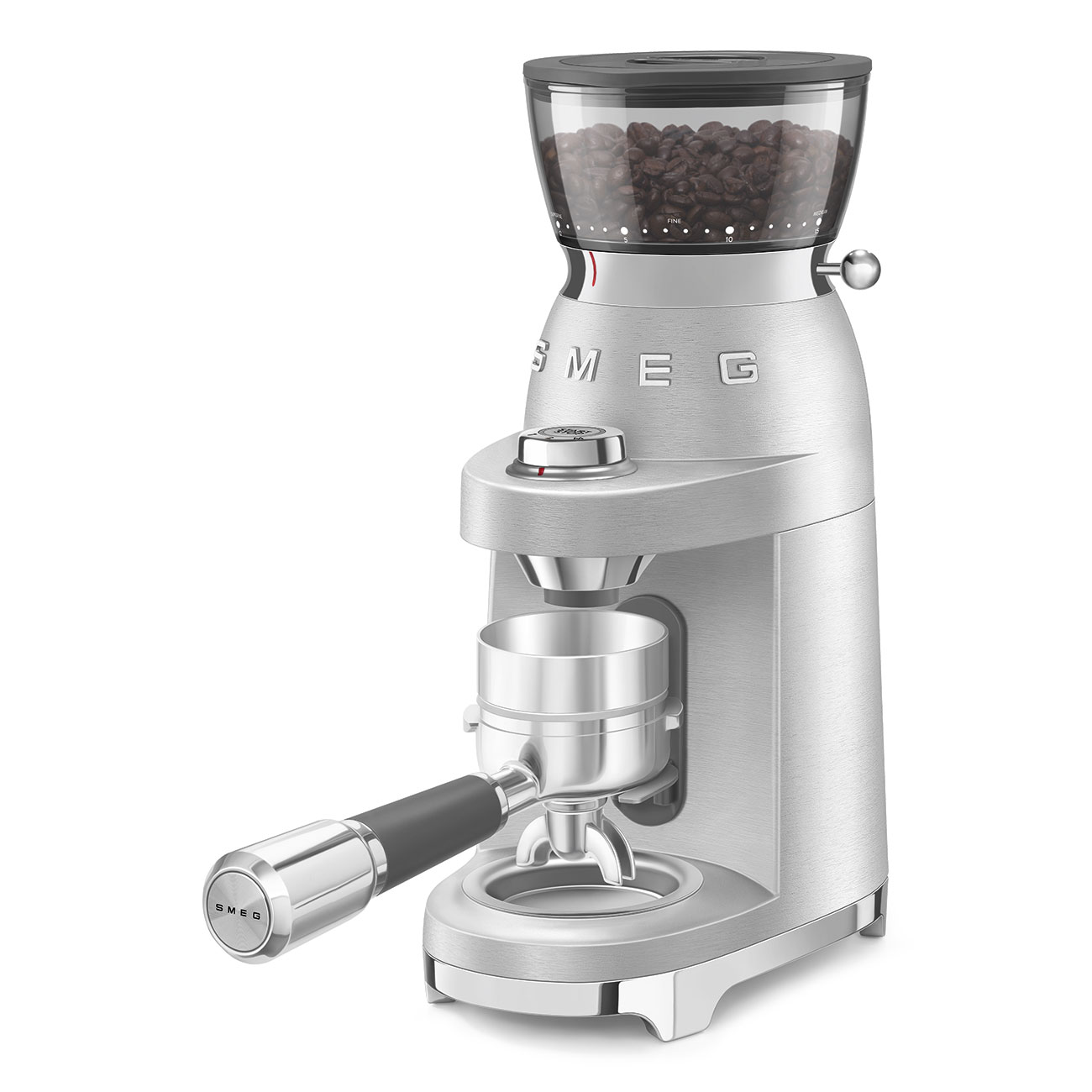 картинка Кофемолка Smeg CGF02SSEU алюминий  картинка Кофемолка Smeg CGF02SSEU алюминий