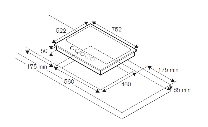 картинка Газовая варочная панель Bertazzoni P755CHERAC слоновая кость 