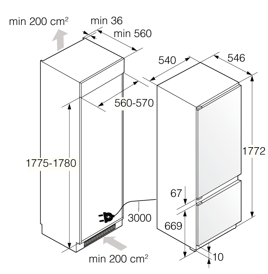 картинка Встраиваемый холодильник Asko RBC276DNC1 