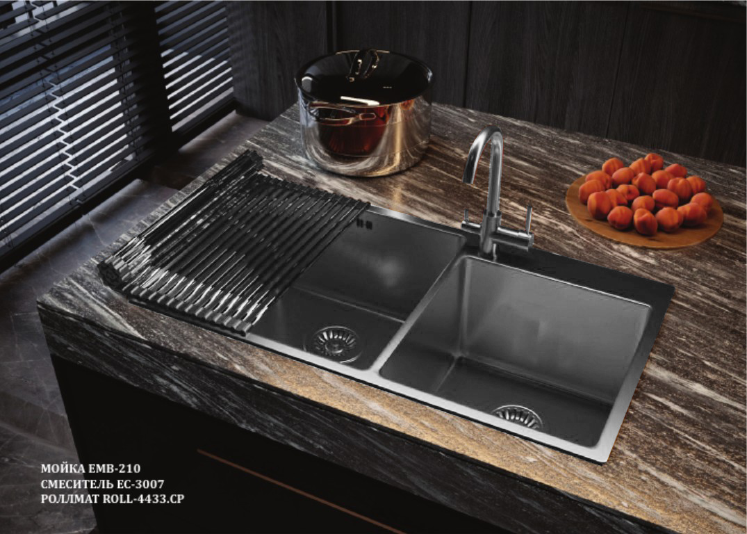 картинка Мойка для кухни Emar EMB-210 PVD Nano Satine 