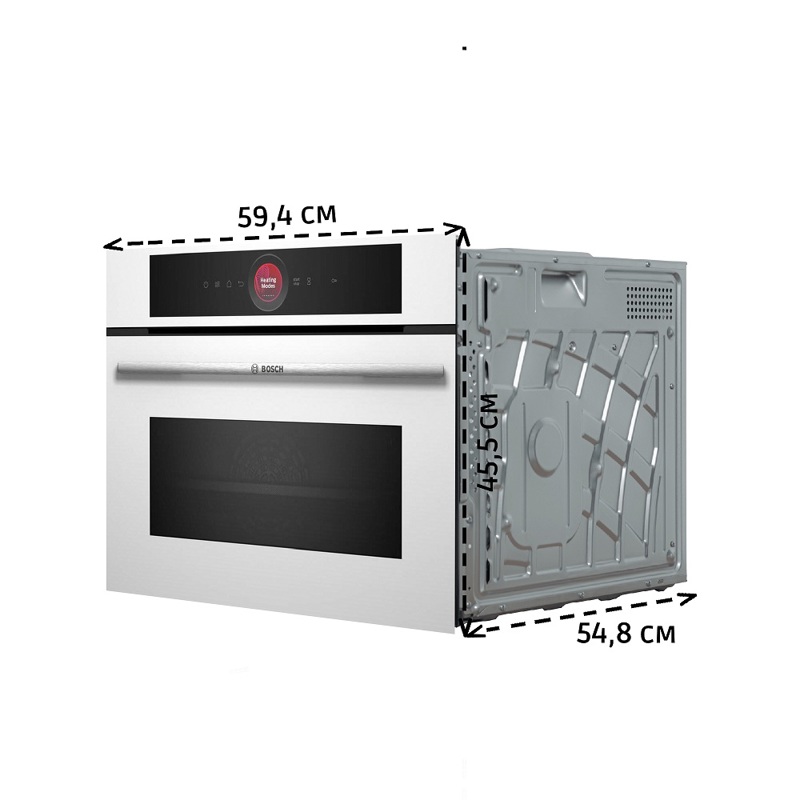 картинка Электрический духовой шкаф с функцией СВЧ Bosch CMG7241W1 белый 
