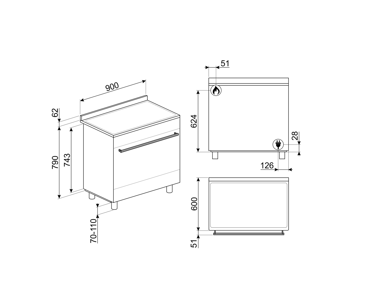 картинка Комбинированная кухонная плита Smeg C95GMCA9-1  картинка Комбинированная кухонная плита Smeg C95GMCA9-1