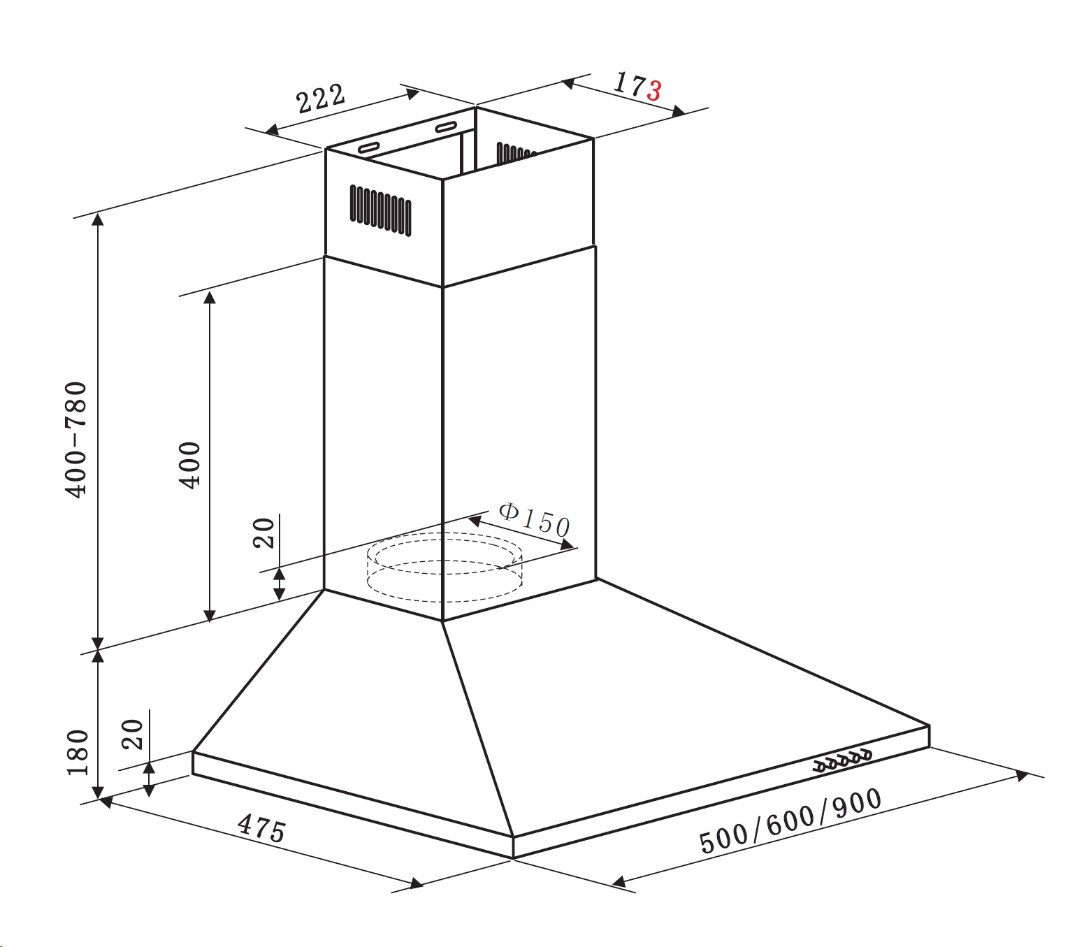 картинка Кухонная вытяжка Weissgauff Zosma 50 PB IX 