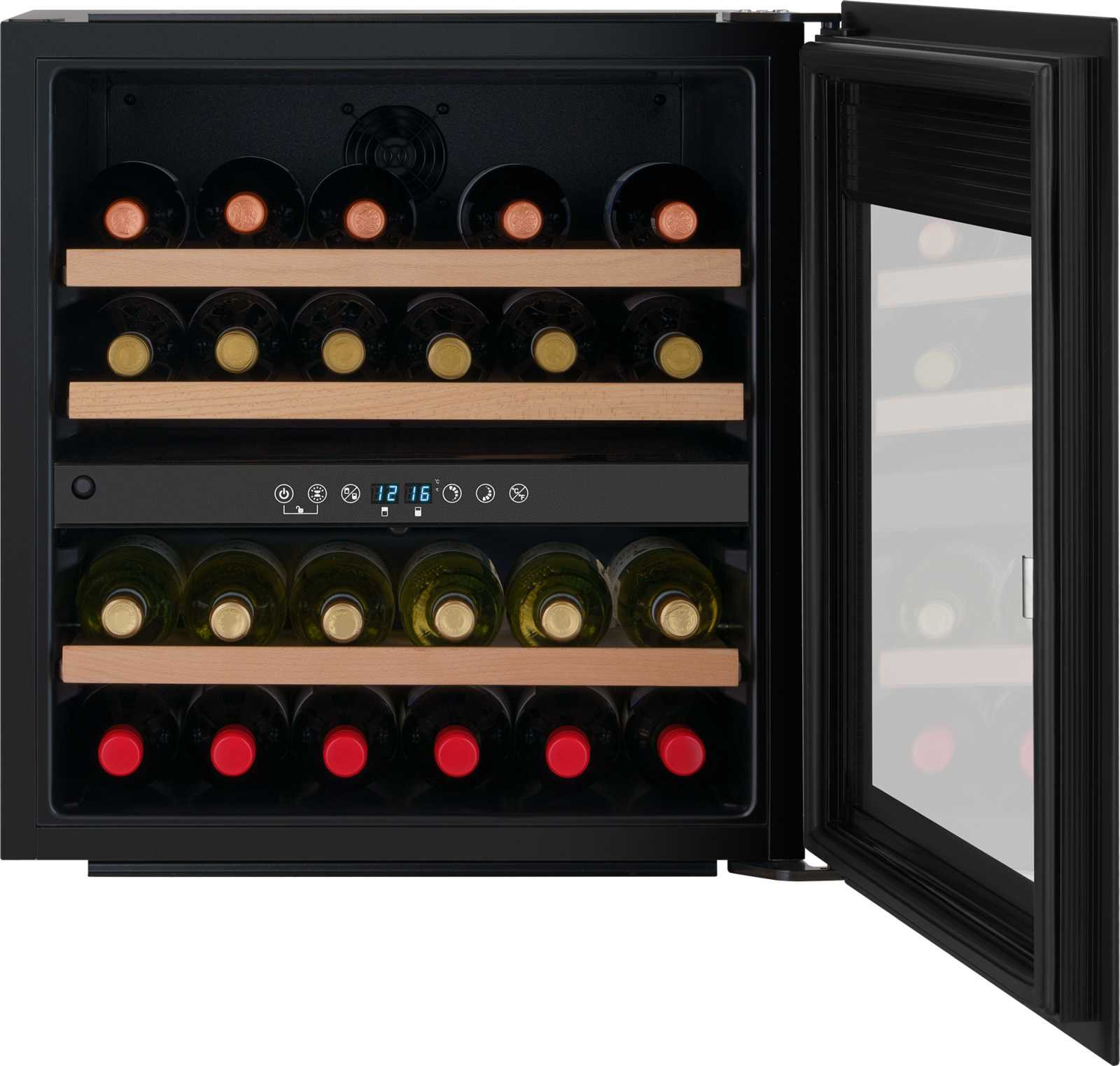 картинка Встраиваемый винный шкаф Weissgauff WWCI-36 DB Dual Zone 