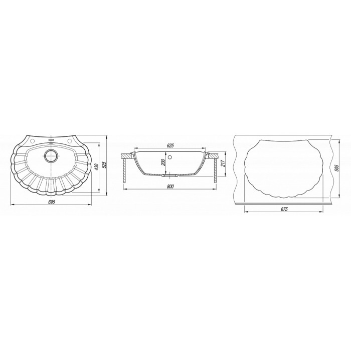 картинка Кухонная мойка Florentina Гребешок жасмин 