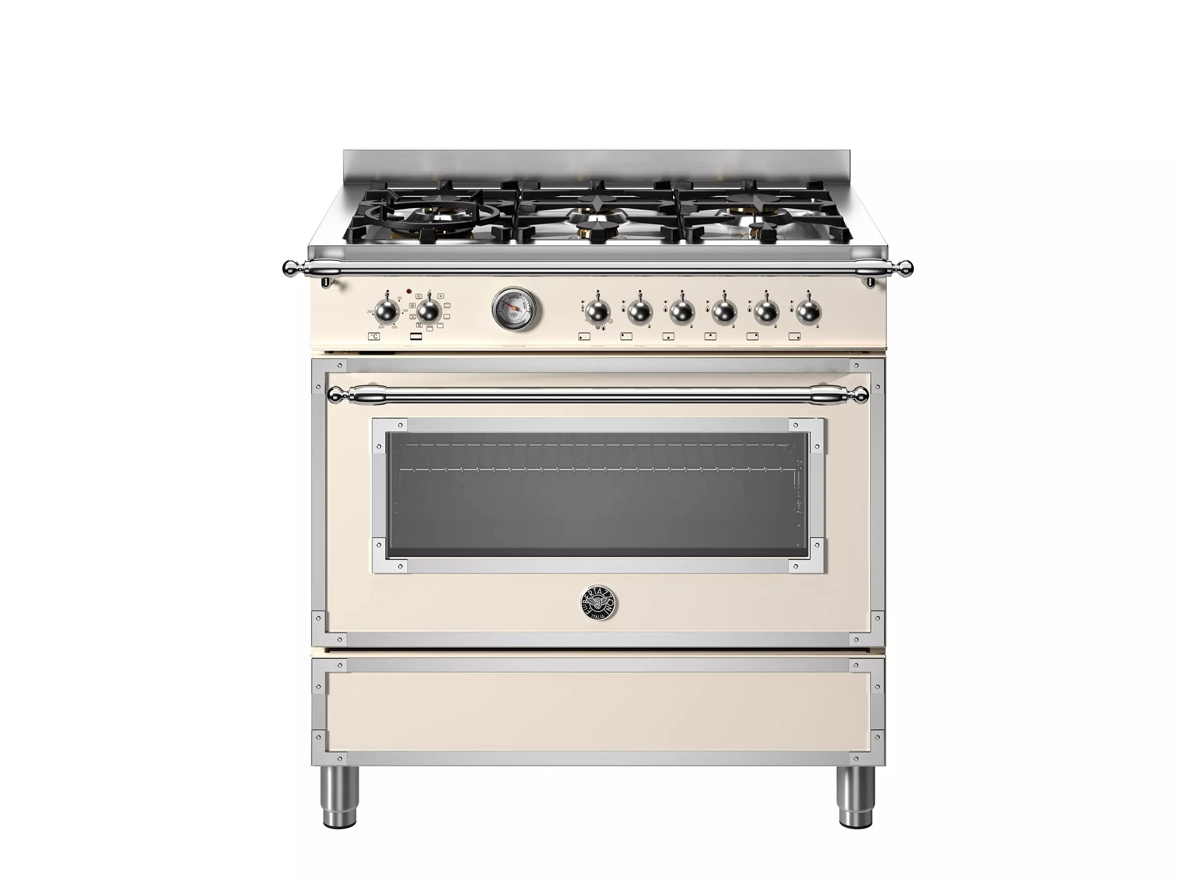 картинка Комбинированная кухонная плита Bertazzoni HER96L1EAVT слоновая кость  картинка Комбинированная кухонная плита Bertazzoni HER96L1EAVT слоновая кость