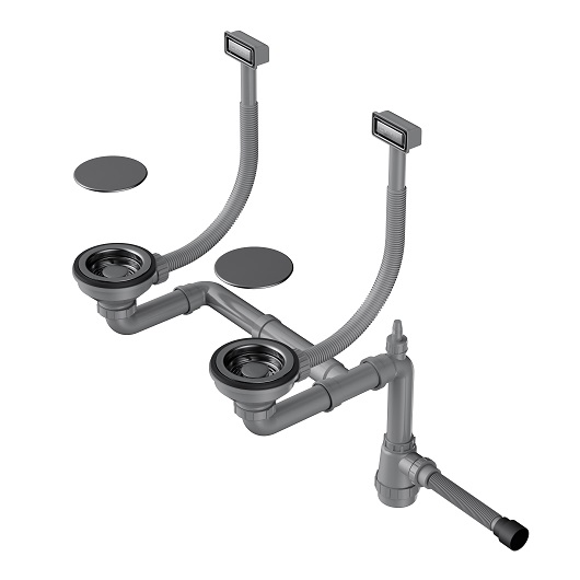 картинка Арматура для двухчашевых моек с прямоугольными переливами WK-2C 