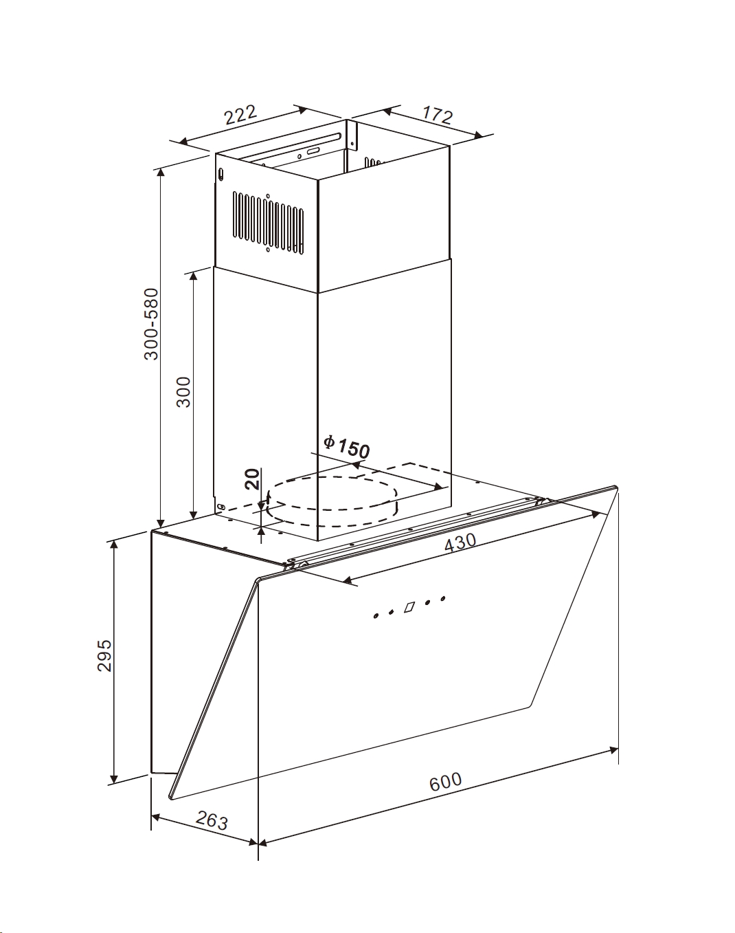 картинка Кухонная вытяжка Weissgauff Zibal 60 BL Sensor 