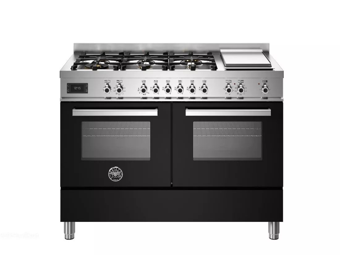 картинка Комбинированная кухонная плита Bertazzoni PRO126G2ENET чёрная  картинка Комбинированная кухонная плита Bertazzoni PRO126G2ENET чёрная