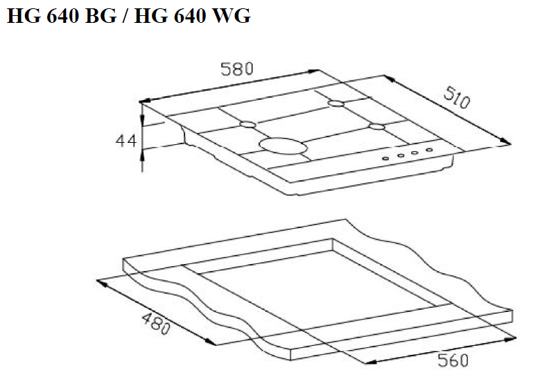 картинка Газовая варочная панель Weissgauff HG 640 WG 