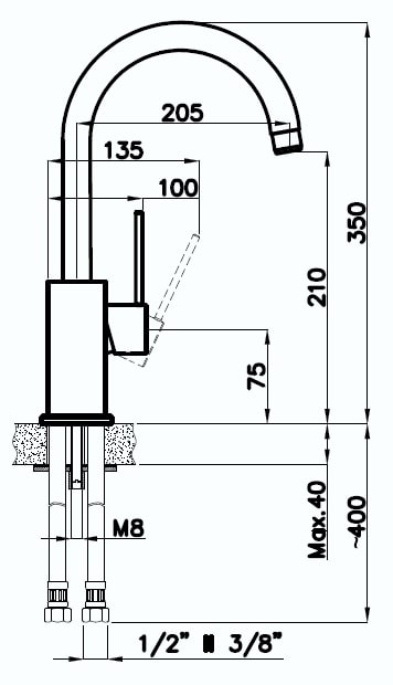 картинка Смеситель Rivelato Orta 9021208  картинка Смеситель Rivelato Orta 9021208