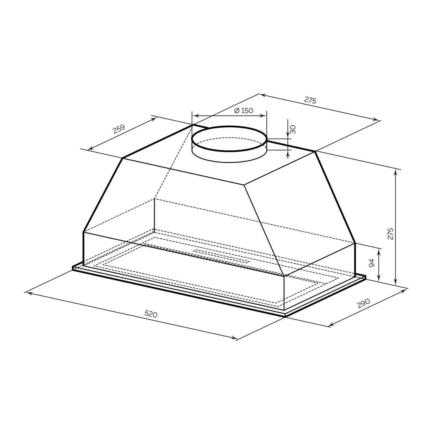 картинка Кухонная вытяжка Lex HYPER 600 GS INVERTER GR серая 