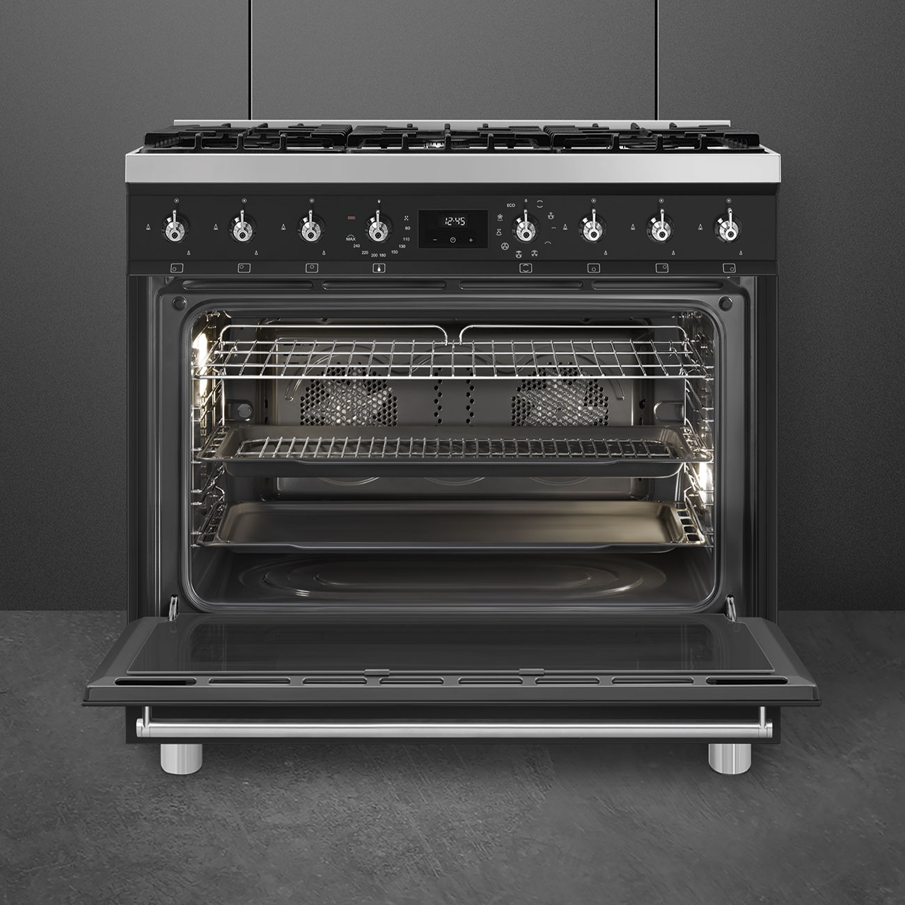 картинка Комбинированная кухонная плита Smeg C9GMMB2  картинка Комбинированная кухонная плита Smeg C9GMMB2