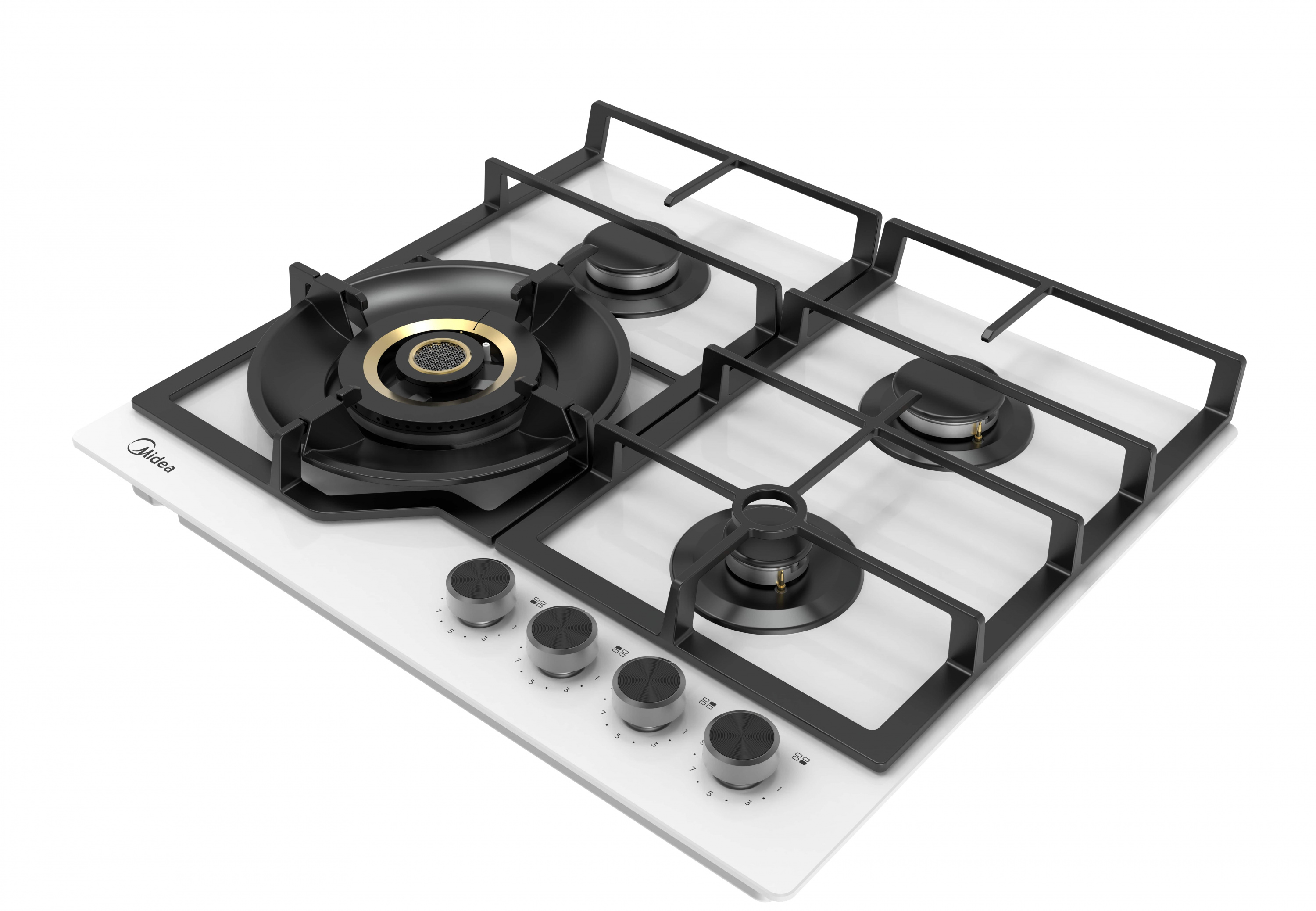 картинка Газовая варочная панель Midea MG697VGW белая  картинка Газовая варочная панель Midea MG697VGW белая