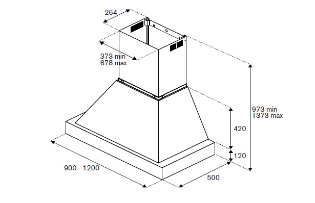 картинка Кухонная вытяжка Bertazzoni K120HERTX+KC48HERTNE чёрный 