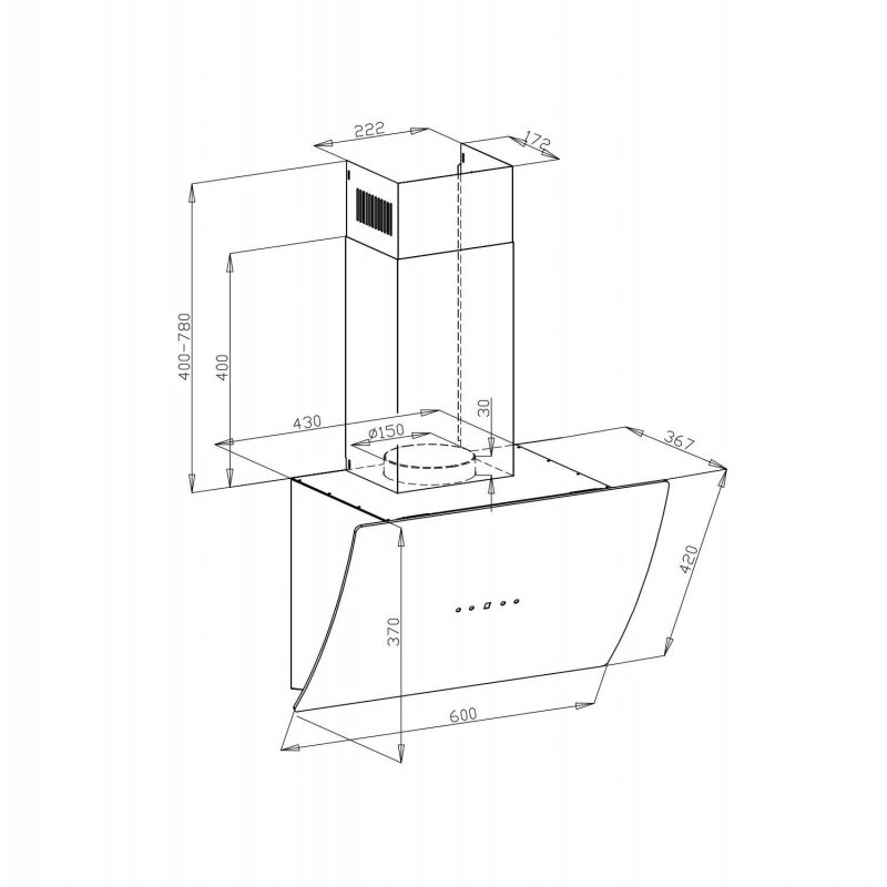 картинка Кухонная вытяжка Lex PLAZA 600 WHITE 