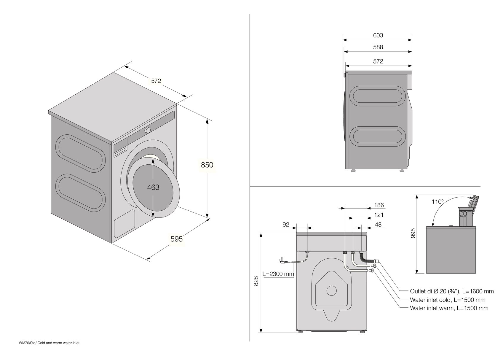 картинка Стиральная машина с паром Asko W7096XG черный графит  картинка Стиральная машина с паром Asko W7096XG черный графит