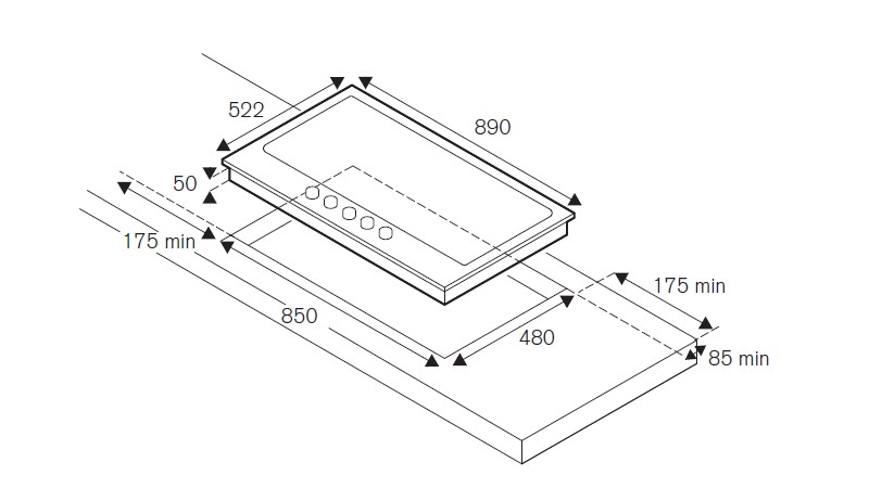 картинка Газовая варочная панель Bertazzoni P905CHERAC слоновая кость 