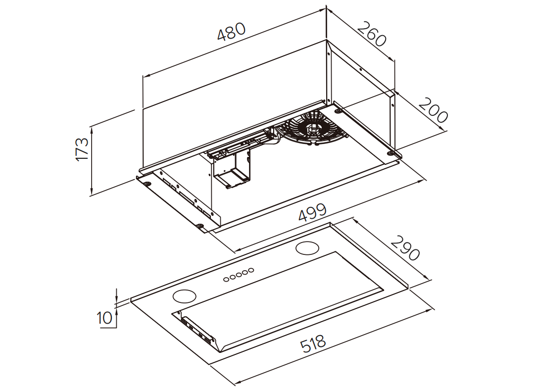 картинка Кухонная вытяжка Weissgauff Box 1000 BL Sensor 