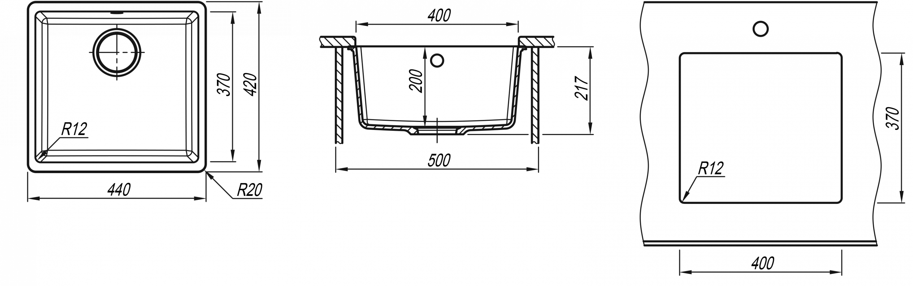 картинка Мойка для кухни Florentina Вега-400 