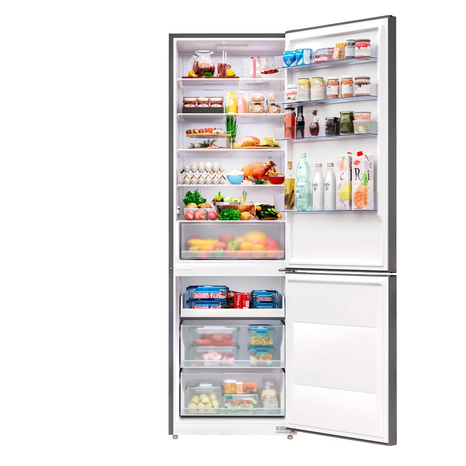 картинка Отдельностоящий холодильник Lex LKB201BLIDMAX черное стекло 