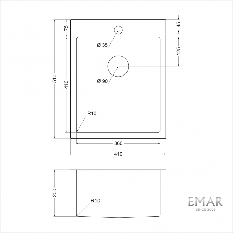 картинка Мойка для кухни Emar EMB-128A PVD Nano Dark 