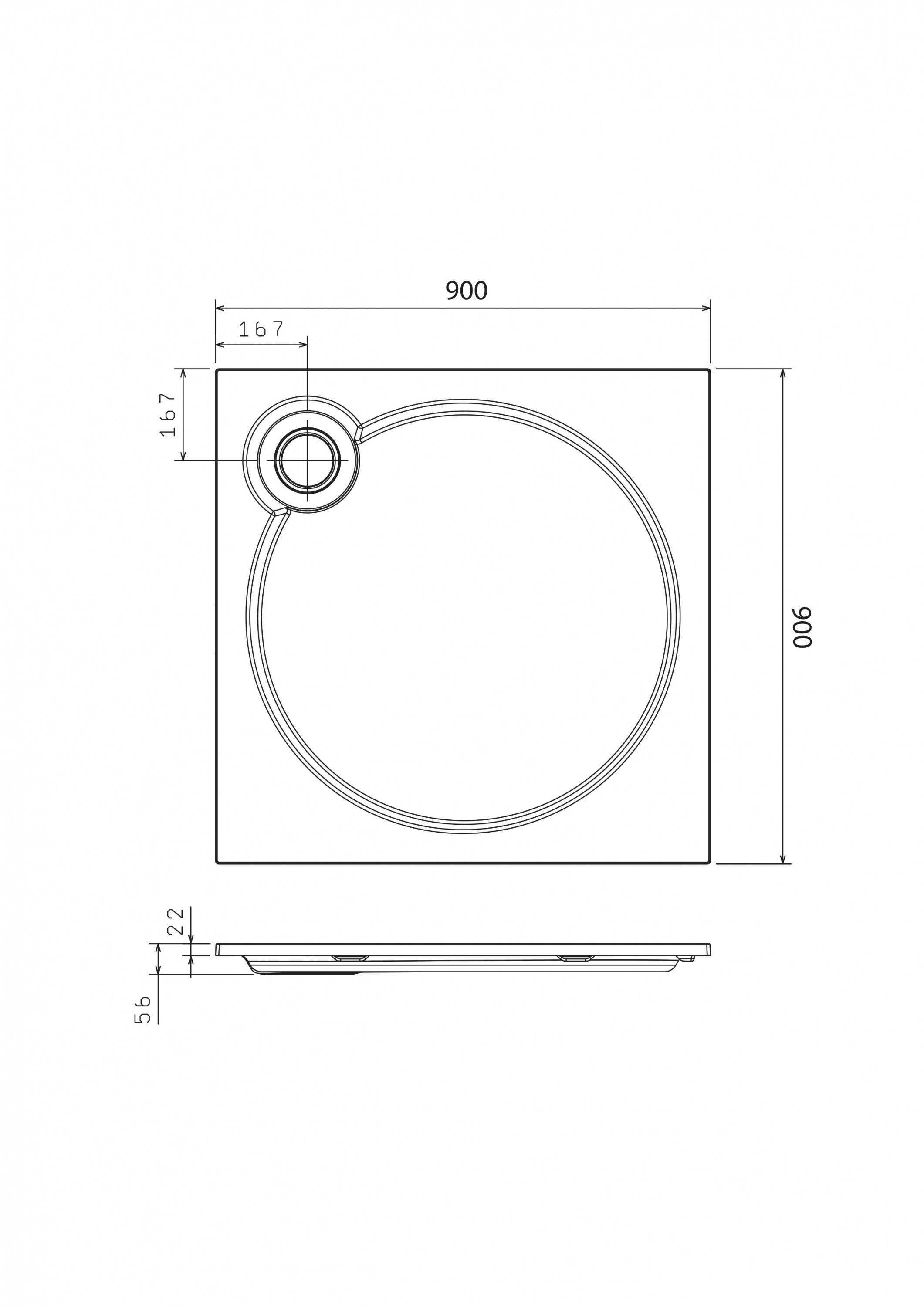 картинка Поддон Florentina Квадратный П-1 80*80 