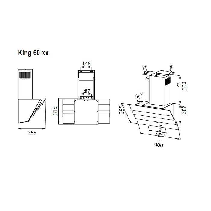 картинка Кухонная вытяжка Evelux KING 60 WG  картинка Кухонная вытяжка Evelux KING 60 WG