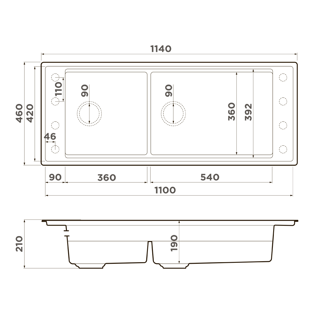 картинка Кухонная мойка Omoikiri SINTESI PRO 114-2-U/I 