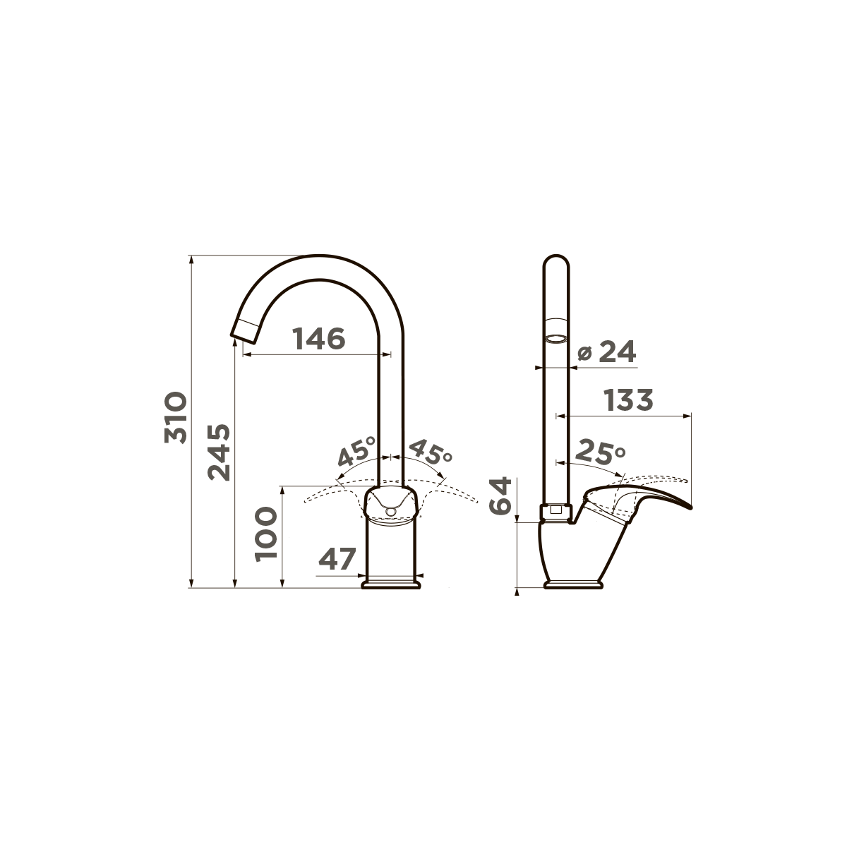 картинка Смеситель Omoikiri UMI-AB латунь 