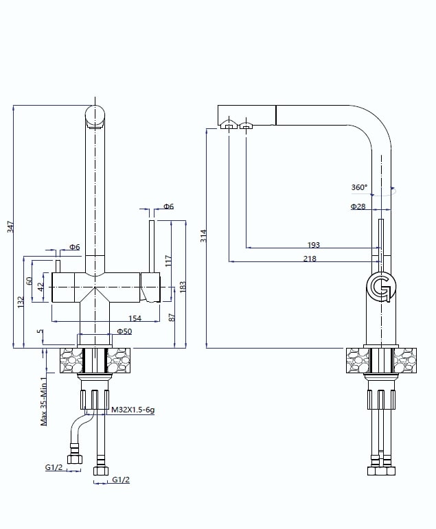 картинка Смеситель Rivelato Lugano 1523513 nero/oro 