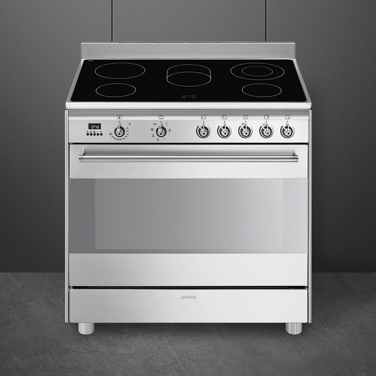 картинка Электрическая кухонная плита Smeg SUK91CMX9  картинка Электрическая кухонная плита Smeg SUK91CMX9