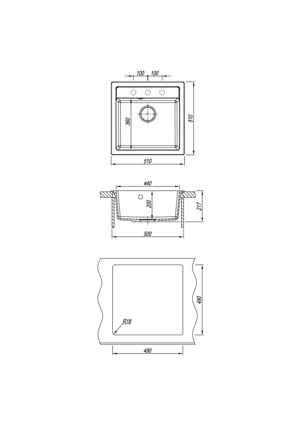 картинка Мойка для кухни Florentina ЛИПСИ-510 