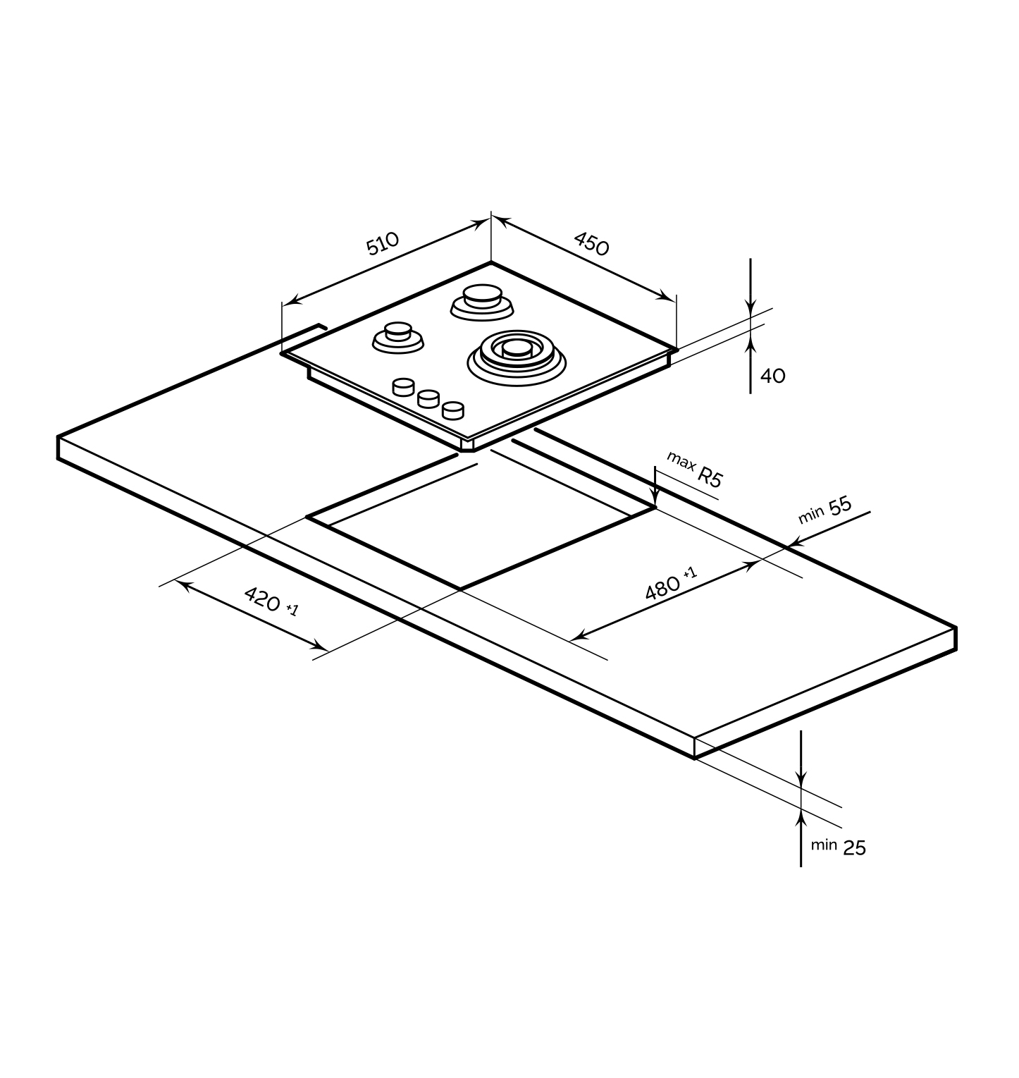 картинка Варочная панель Lex GVG 434 BBL 