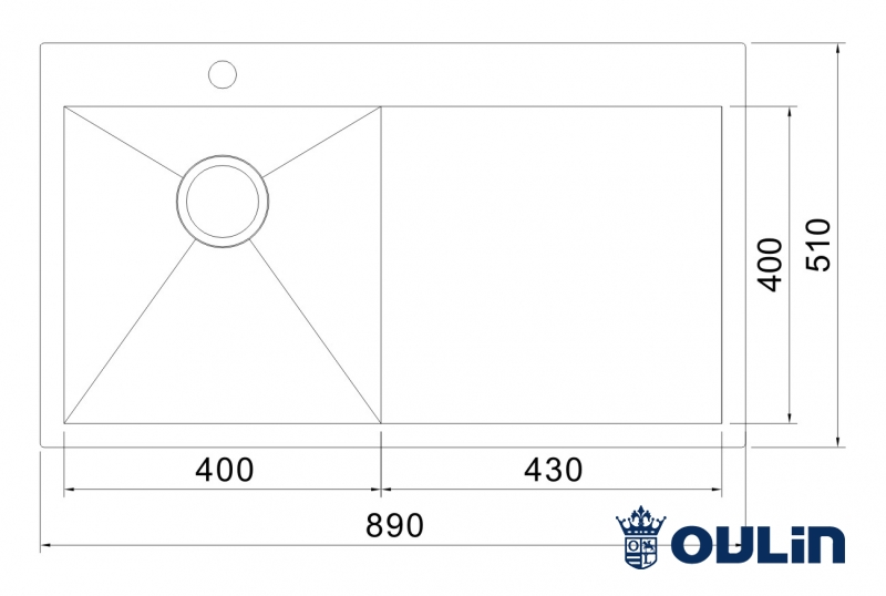 картинка Мойка для кухни Oulin OL-FTL101R  картинка Мойка для кухни Oulin OL-FTL101R