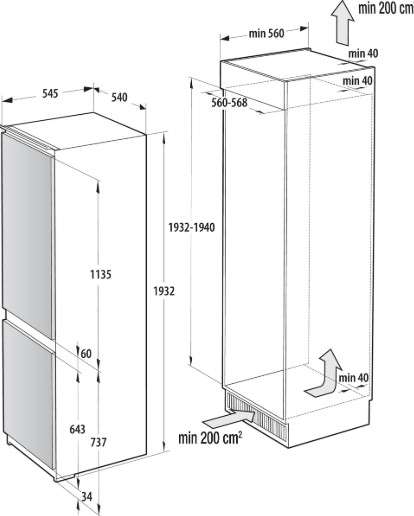 картинка Встраиваемый холодильник Gorenje NRKI519141 