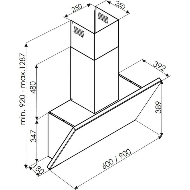 картинка Кухонная вытяжка De Dietrich DHV4674B INFINITE BLACK 