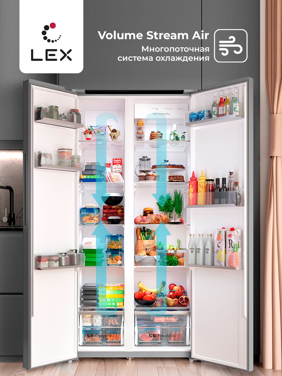 картинка Отдельностоящий холодильник Lex LSB530BLID WIND  