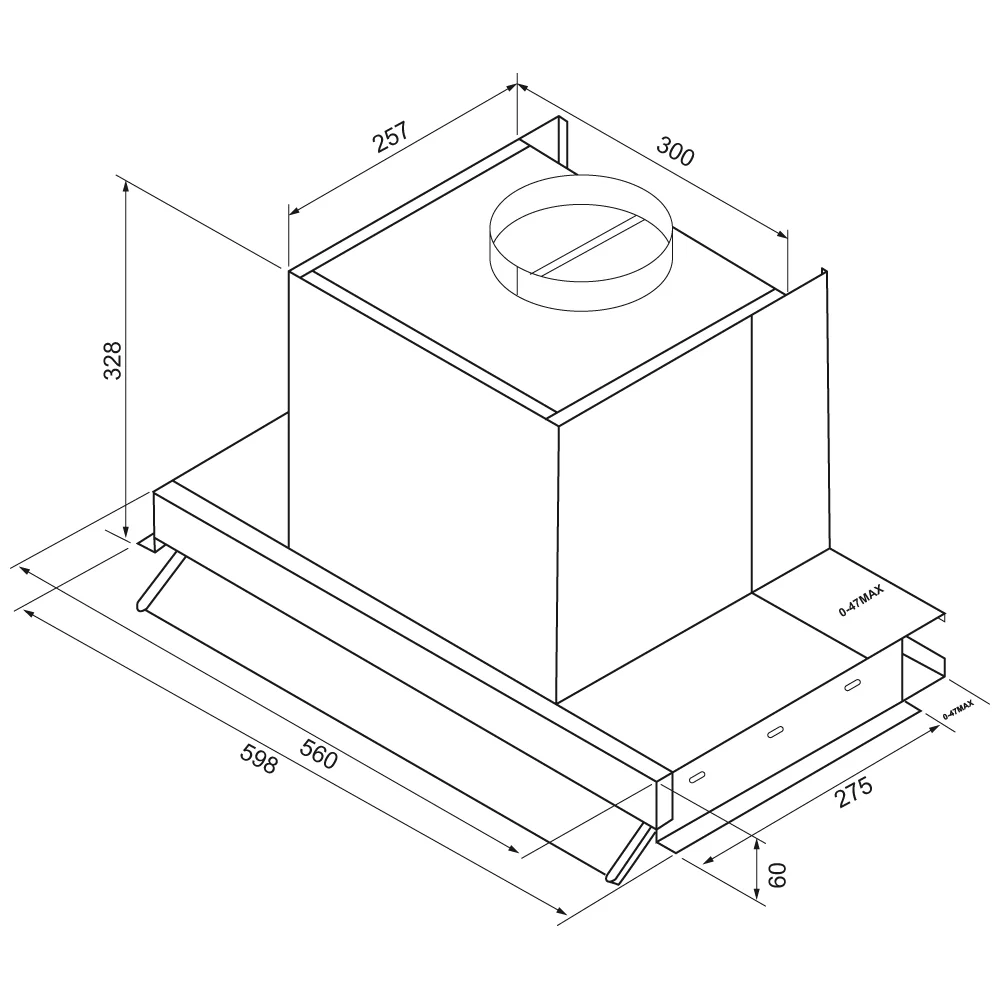 картинка Кухонная вытяжка Krona ISIDA 600 black SGC 