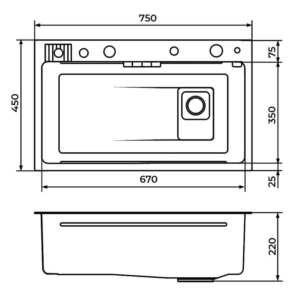 картинка Кухонная мойка Premial FLAGMAN GRAPHIT PRODIGY 7545 комплект 