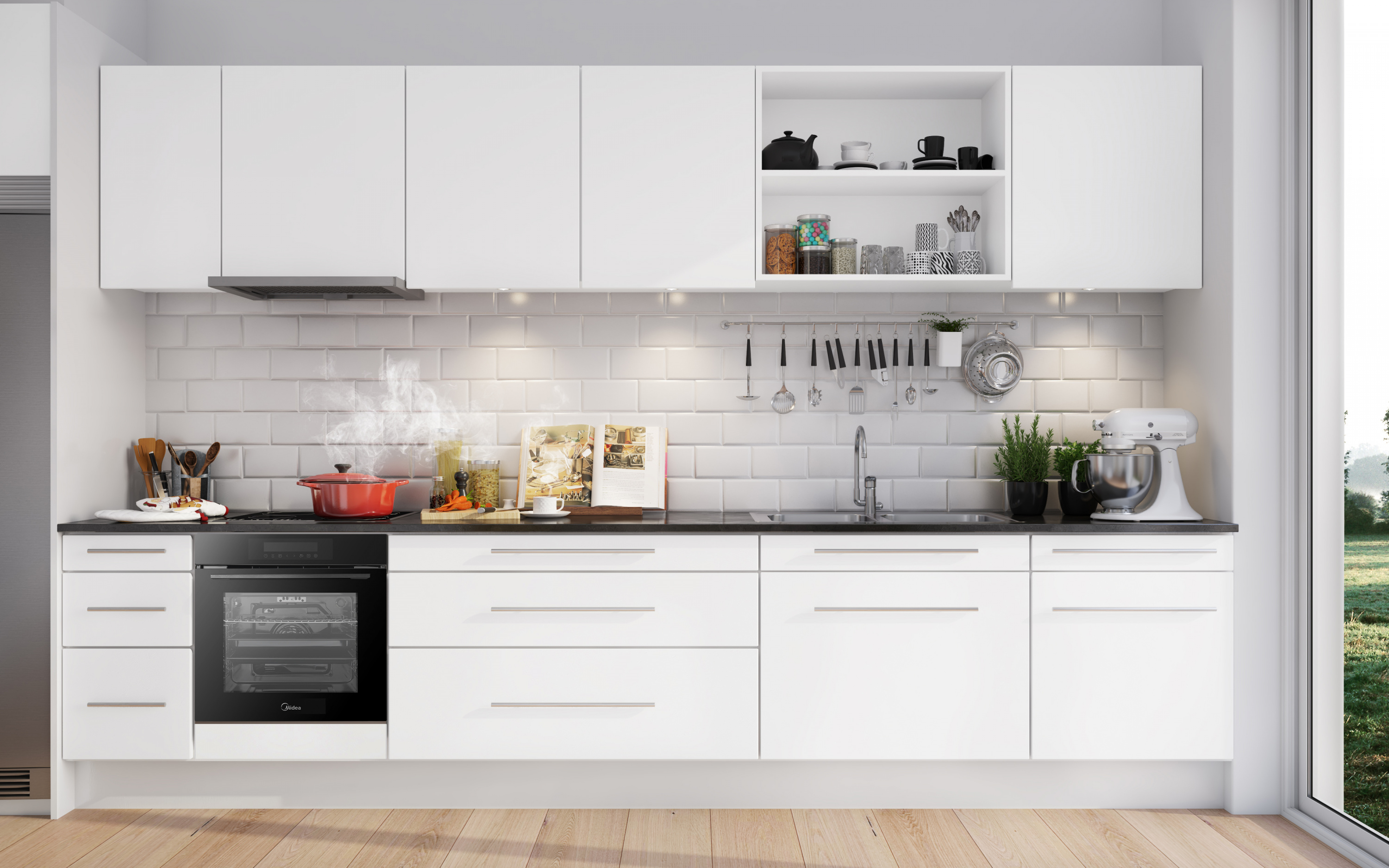 картинка Электрический духовой шкаф Midea MO98277CGB  картинка Электрический духовой шкаф Midea MO98277CGB