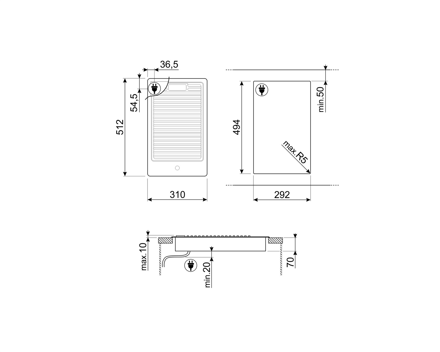 картинка Гриль электрический Smeg PGF30B 