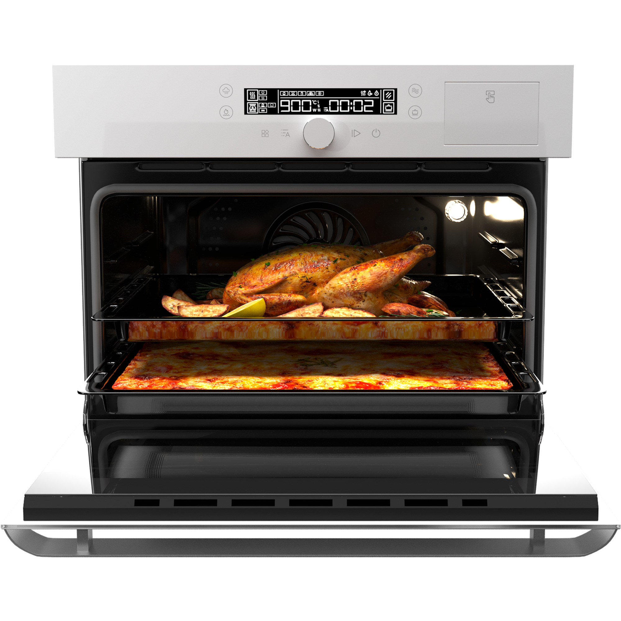 картинка Электрический духовой шкаф с функцией пароварки и СВЧ Hiberg MS-VM 5115 W SMART  картинка Электрический духовой шкаф с функцией пароварки и СВЧ Hiberg MS-VM 5115 W SMART