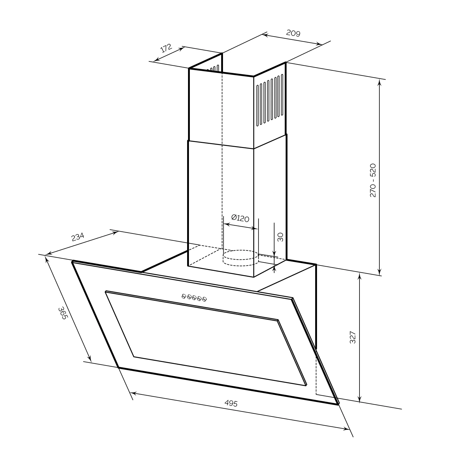 картинка Кухонная вытяжка Lex MIO 500 WHITE 