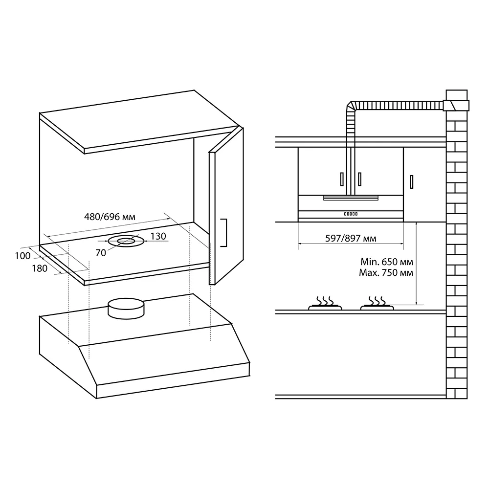 картинка Кухонная вытяжка Nordfrost AS 6040 Y 