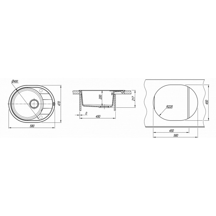 картинка Мойка для кухни Florentina Родос-580 
