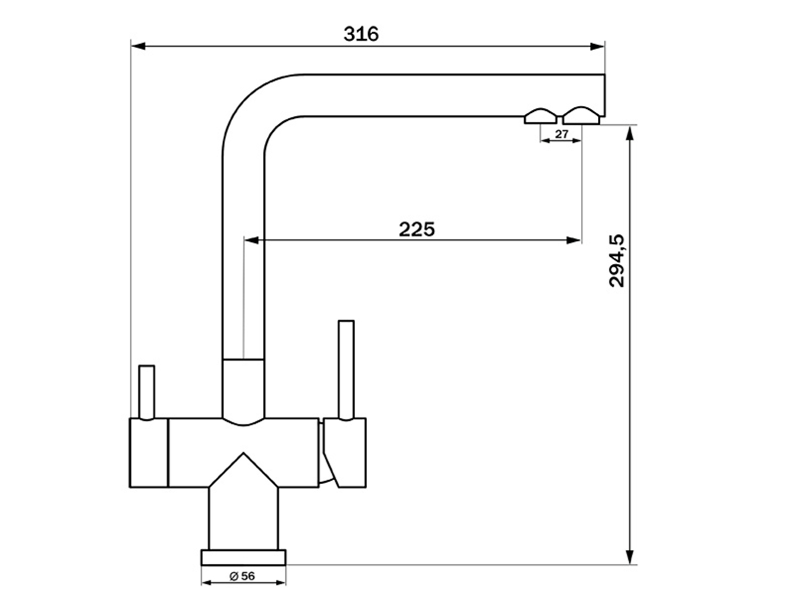 картинка Смеситель LONGRAN SPRINT LOGIC LM2192, STAINLESS STEEL 