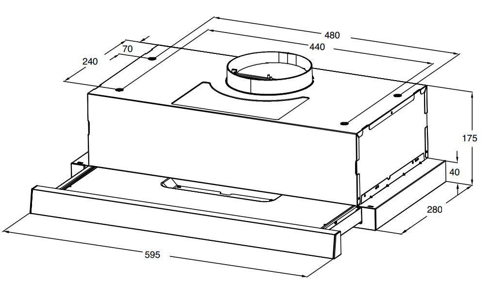 картинка Кухонная вытяжка Weissgauff TEL 06 1M BM 